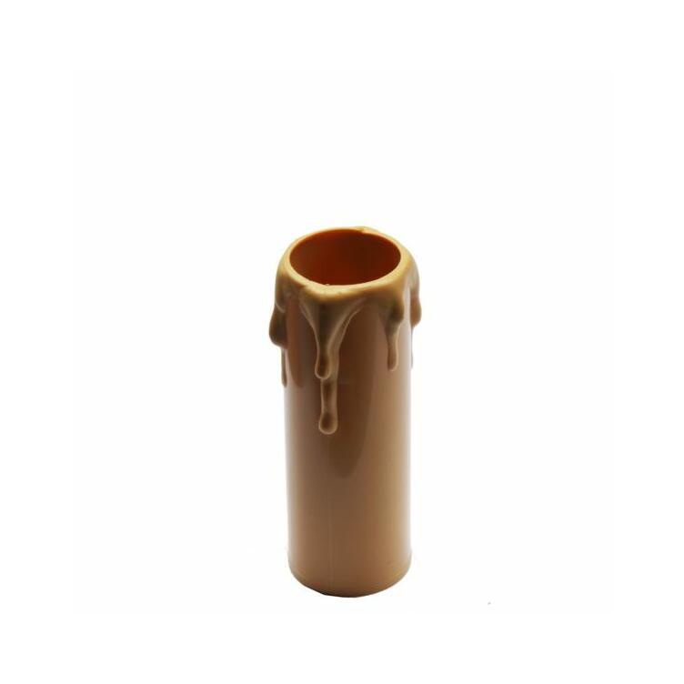 Gold wax drip plastic candle tube 2.8"