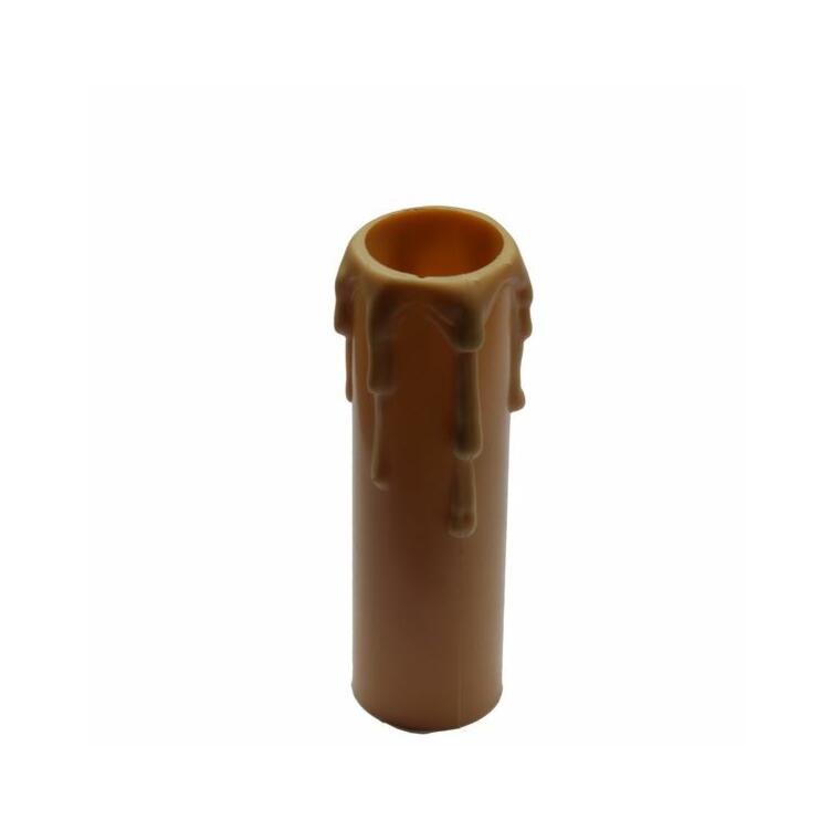 Tube de bougie en plastique à goutte de cire dorée 8.5cm