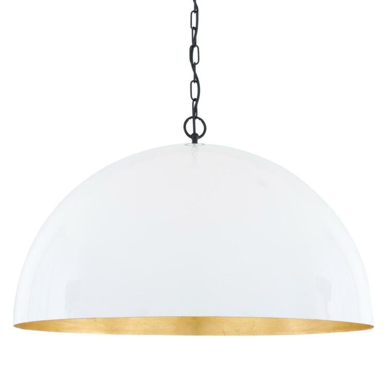 Goma White Dome and Gold Leaf Pendant Light 73cm