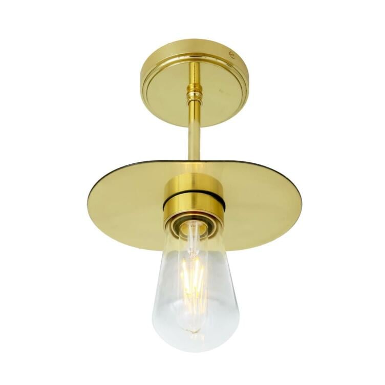Kwaga Brass Flush Bathroom Ceiling Light IP65