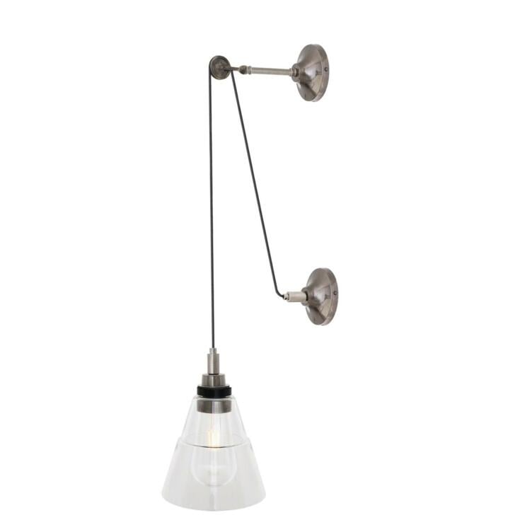 Monroe Industrial Glass Pulley Wall Sconce IP65 Monroe Industrial Glass Pulley Wall Sconce IP65