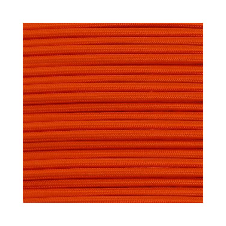 Câble tressé en tissu orange, rond à 3 conducteurs  