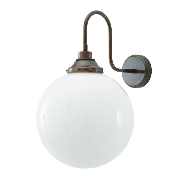 Pelagia Opal Globe Swan Neck Wall Sconce 11.75" IP44