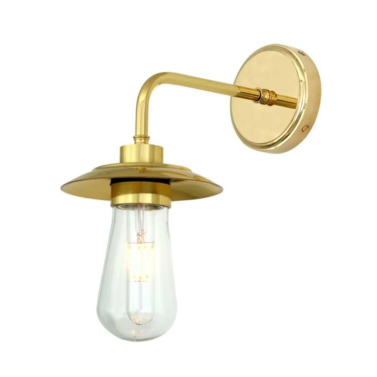 Ren Modern Brass / Glass Bathroom Wall Light IP65