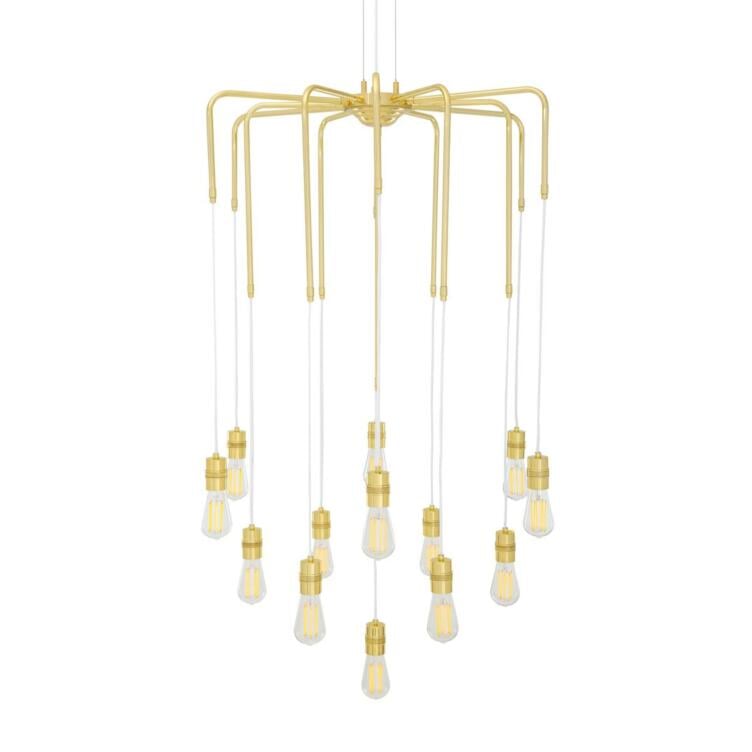 Sela Modern Brass Chandelier, 13-Light, Four Colours