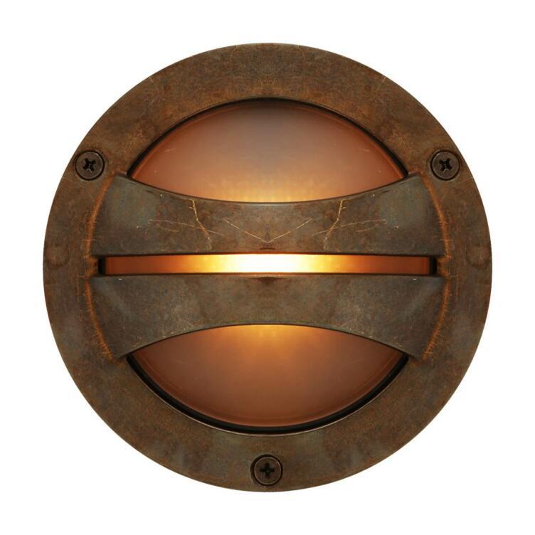 Seri Outdoor Brass Flush Wall Light 14cm IP54, Antique Brass