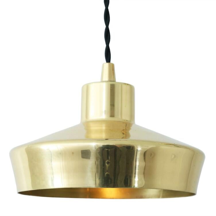 Splendor Small Modern Brass Pendant Light 16cm, Polished Brass