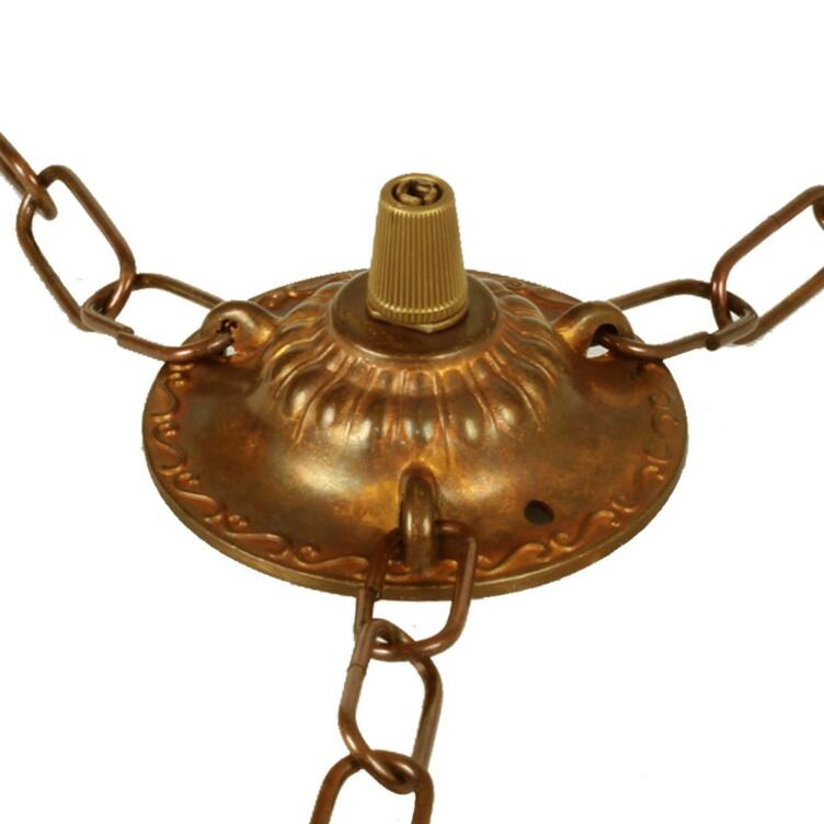 Three-chain decorative antique brass ceiling rose