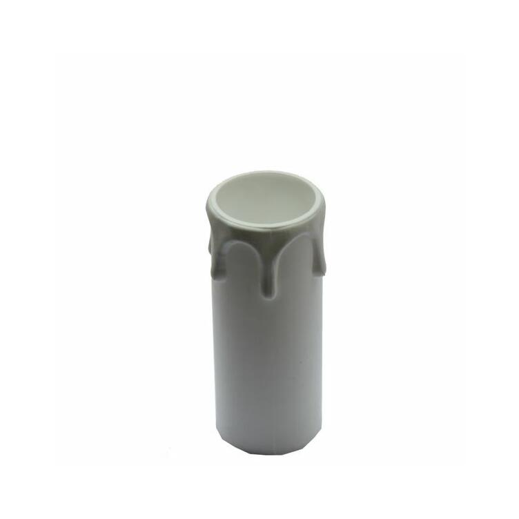 White small wax drip plastic candle tube 2.8"