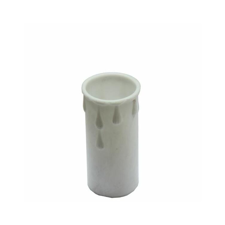White wax drip plastic candle tube 2.8"