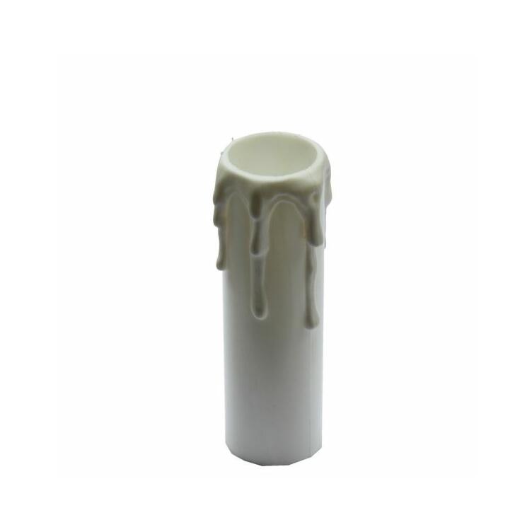White wax drip plastic candle tube 3.3"