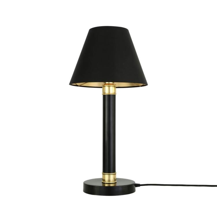 Kangos Traditional Brass Pillar Table Desk Lamp, Polished Brass and Matt Black Kangos Traditional Brass Pillar Table Desk Lamp, Polished Brass and Matt Black