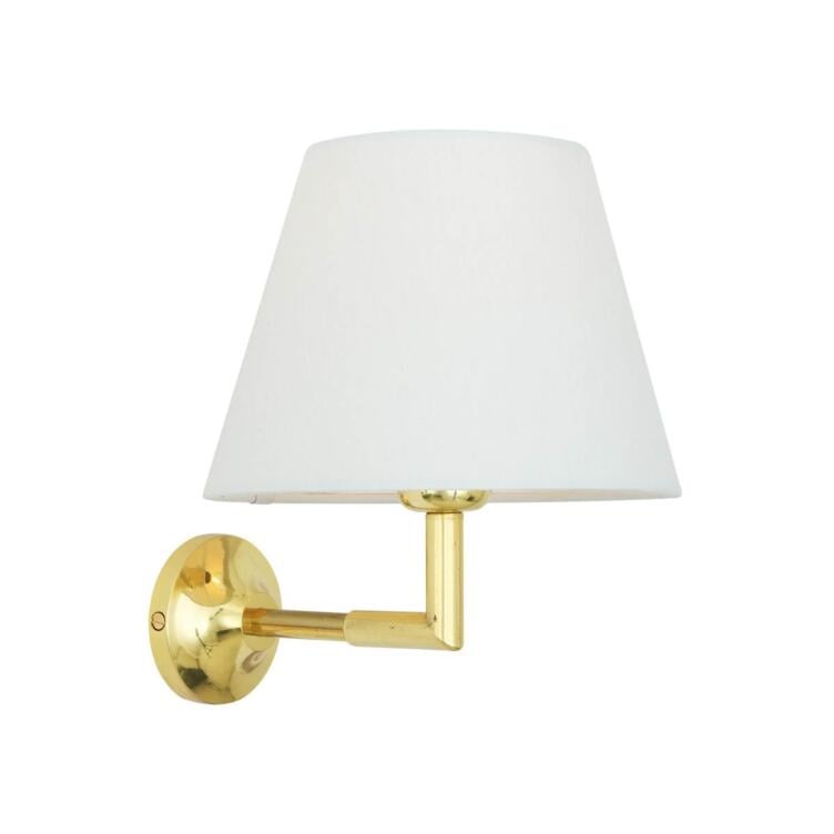 Kilkee Modern Brass Wall Sconce with Fabric Shade, Polished Brass