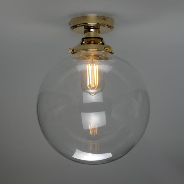 Deniz Globe Bathroom Ceiling Light 17" IP44