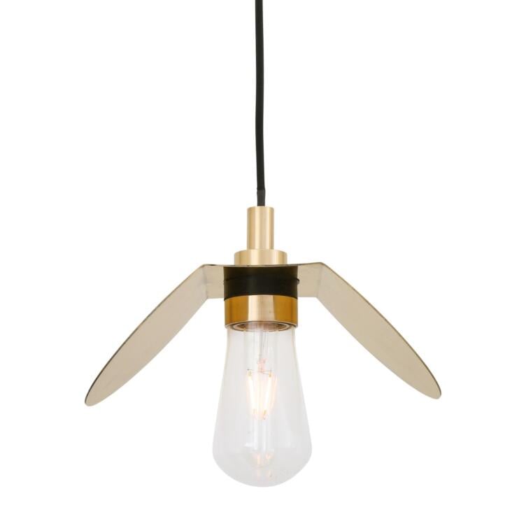 Hali Brass / Glass Bathroom Pendant Light IP65