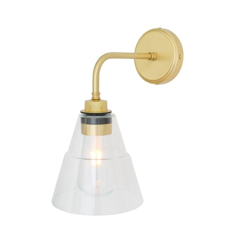Kairi Modern Brass / Glass Bathroom Wall Light IP65