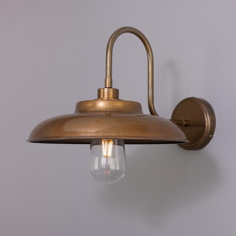 Darya Swan Neck Bathroom Wall Light IP65, Antique Brass