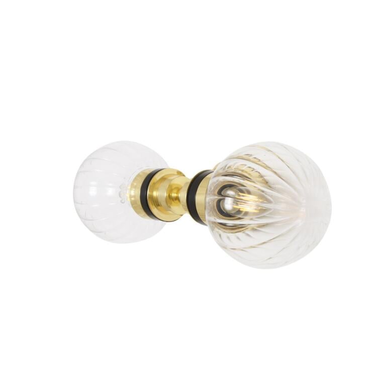 Poole Double Prismatic Glass Globe Bathroom Wall Light IP65