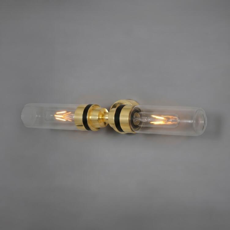Severn Double Tube Glass Bathroom Wall Light 47cm IP65