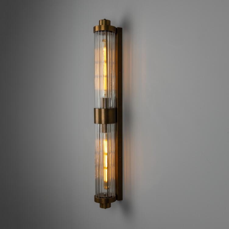 Applique de salle de bains Louise à deux lumières en verre clair, 88 cm IP44