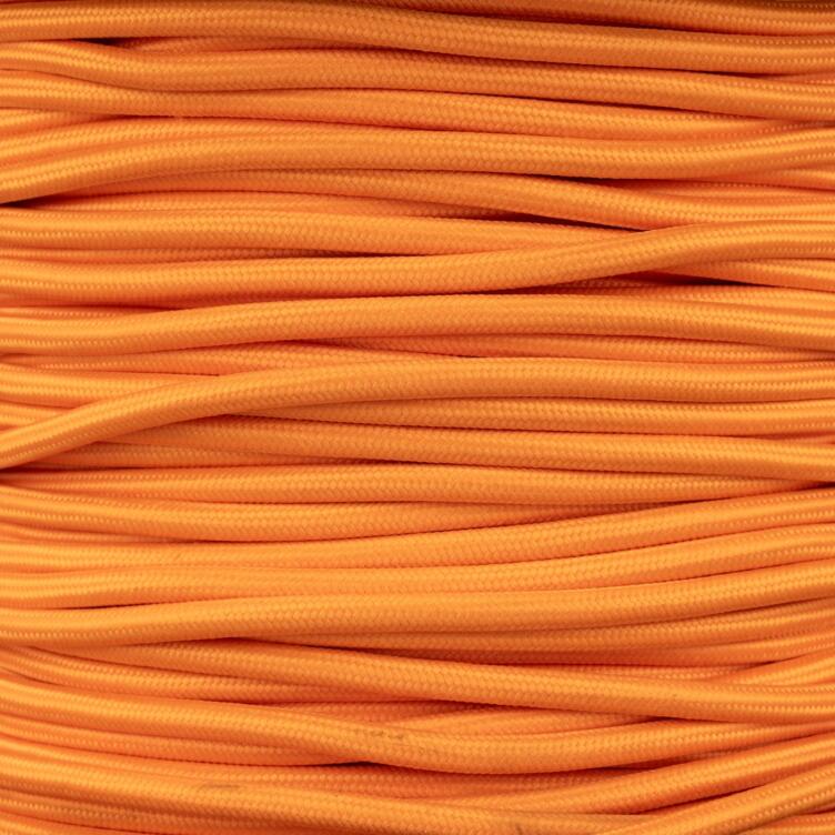 Orange Fabric Braided Cable, 3 Core Round