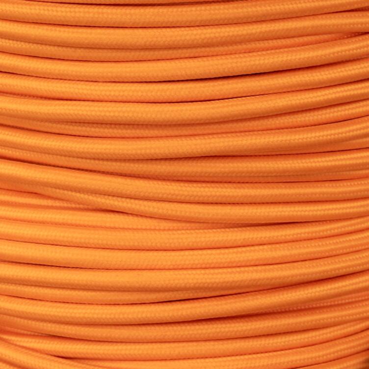 Orange Fabric Braided Cable, 2 Core Round