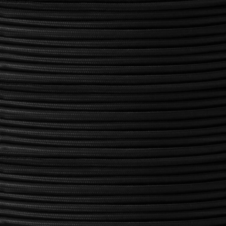 UL Listed Black Fabric Braided Cable, 2 Core Round