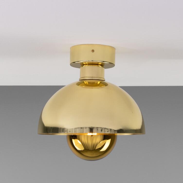 Maua Modern Brass Dome Ceiling Light 7.9", Polished Brass
