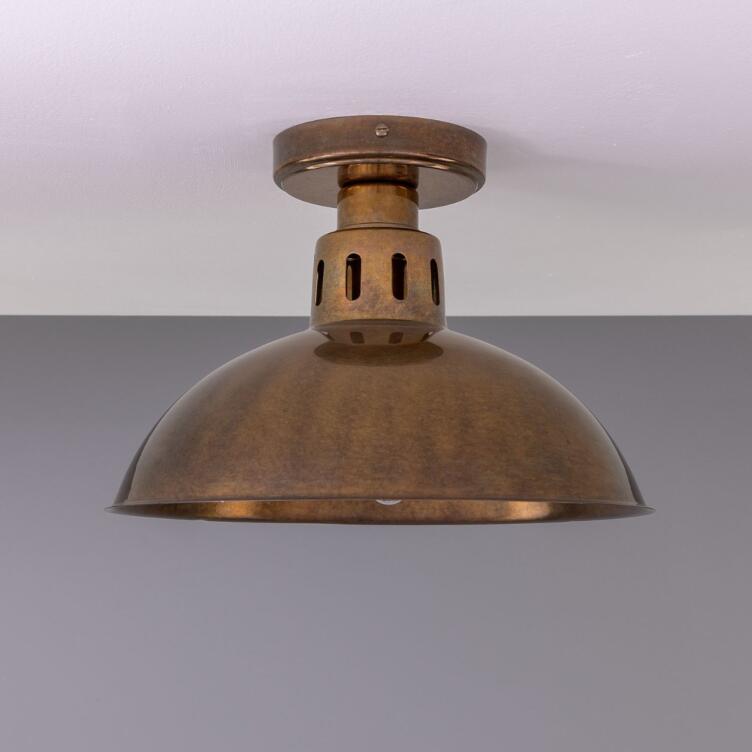 Paris Industrial Flush Ceiling Light 11.8", Antique Brass Paris Industrial Flush Ceiling Light 11.8", Antique Brass