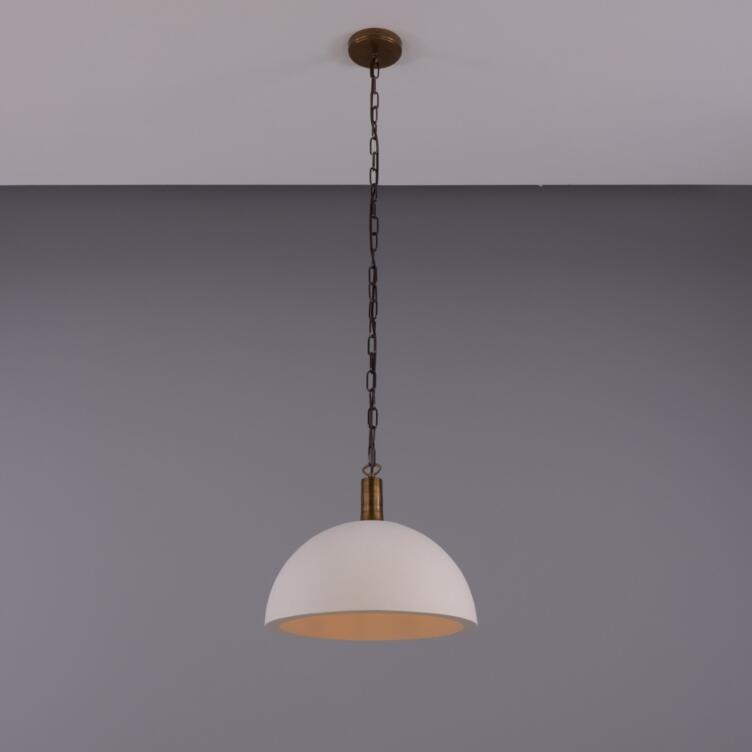 Kauri Rounded Dome Pendant Light, Matte White 37cm IP20