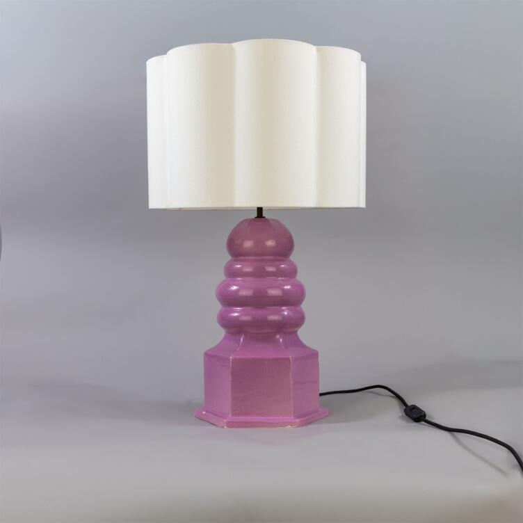 Safi Small Ceramic Table Lamp with Fabric Shade 75cm IP20