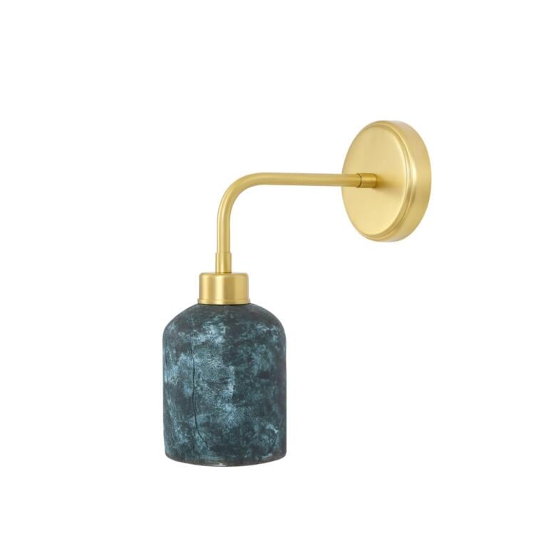 Osier Organic Ceramic Wall Light, Blue Earth