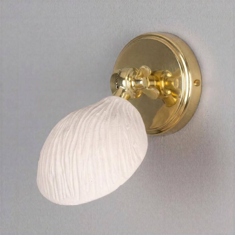 Coco Adjustable Ceramic Wall Light, Matte White Striped, Polished Brass Coco Adjustable Ceramic Wall Light, Matte White Striped, Polished Brass