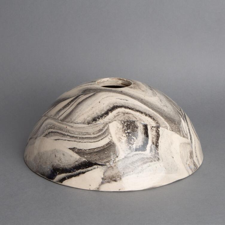 Kauri White and Black Marble Ceramic Dome Lamp Shade 20cm