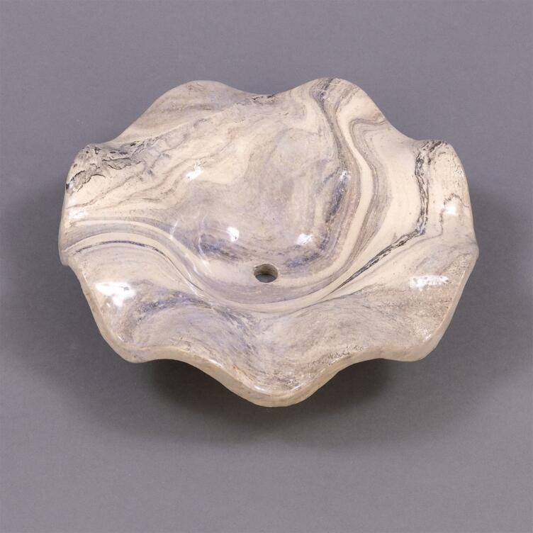 Rivale White and Black Marble Ceramic Lamp Shade 21cm