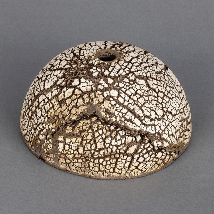 Ferox Black Clay Half Sphere Ceramic Lamp Shade 14cm