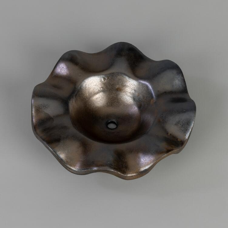 Rivale Ceramic Lamp Shade, Metallic Earth 8.25"