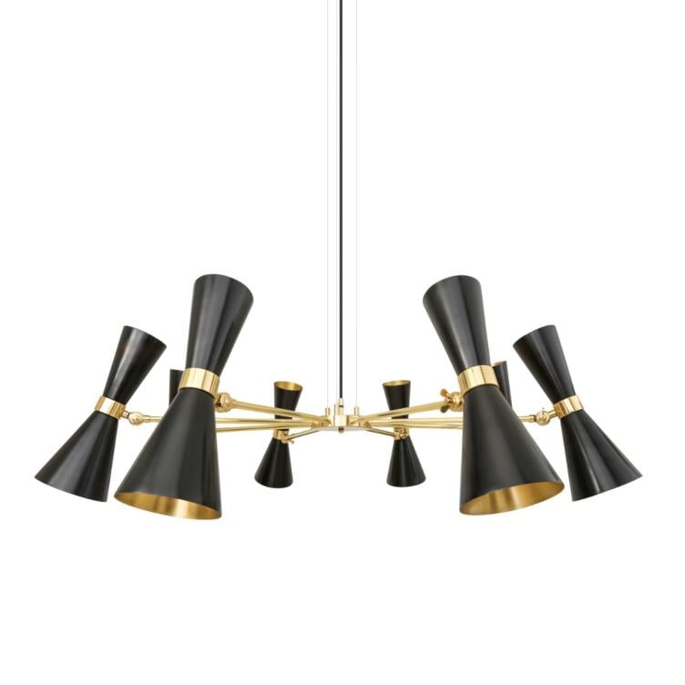 Cairo Mid-Century Modern Chandelier, Eight-Arm