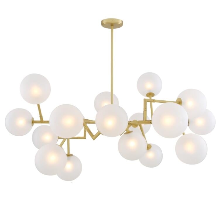 Athens Frosted Glass Globe Chandelier, 18 Light