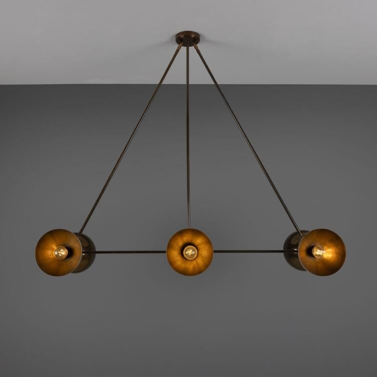 Eclipse Brass Dome Chandelier, Six-Light, Antique Brass Eclipse Brass Dome Chandelier, Six-Light, Antique Brass