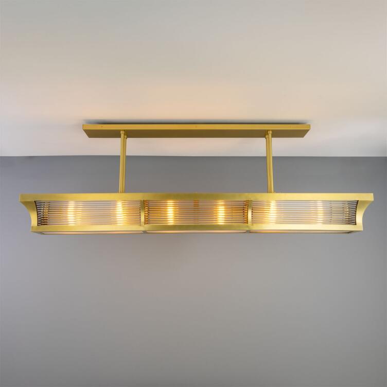 Lestrade Prismatic Linear Brass Island Chandelier 192cm IP20