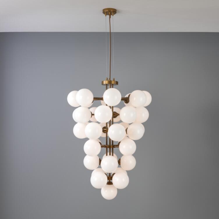 Merlot Grape Glass Cluster Chandelier 40" IP20