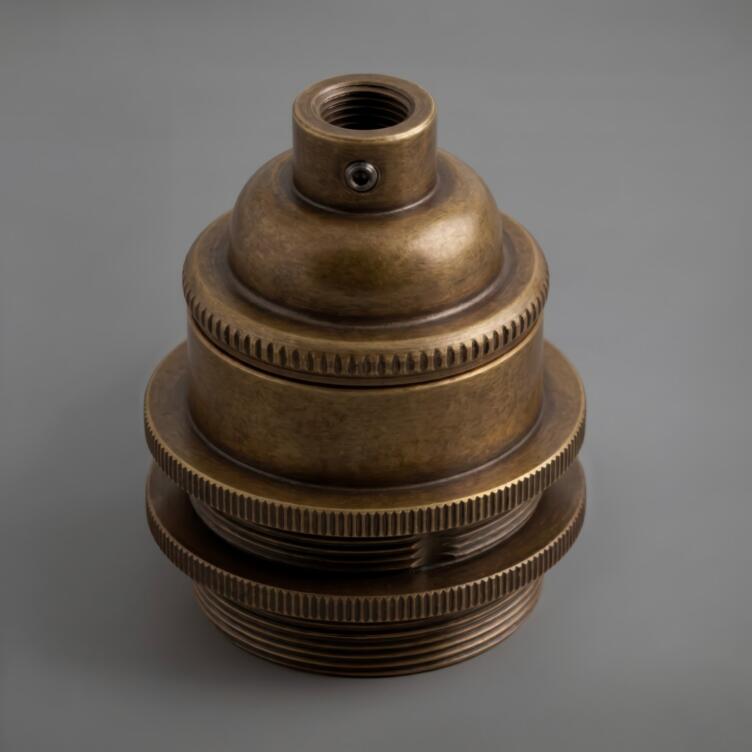 E27 Vintage Metal Lamp Holder with Shade Rings, 5 Colours