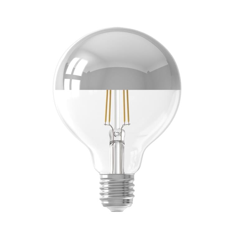LED Filament Mirror Top Light Bulb Chrome Dimmable E27 4W 2300k 280lm 9.5cm LED Filament Mirror Top Light Bulb Chrome Dimmable E27 4W 2300k 280lm 9.5cm