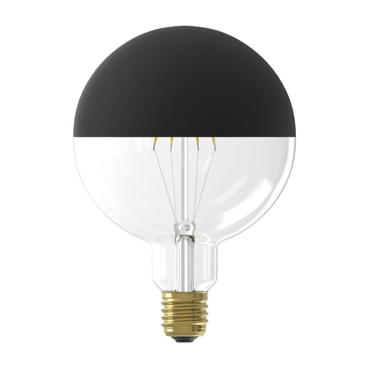 LED Filament Mirror Top Light Bulb Black Dimmable E27 4W 2000k 190lm 12.5cm