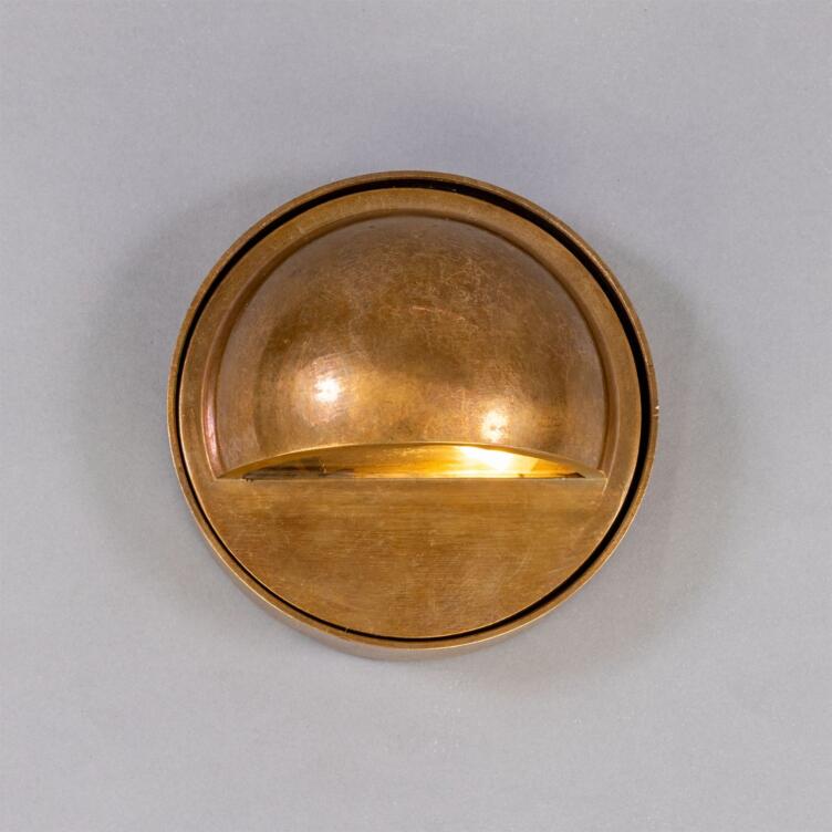 Ancona Wall-mounted Brass Pathway Light 8.7cm IP65, Antique Brass