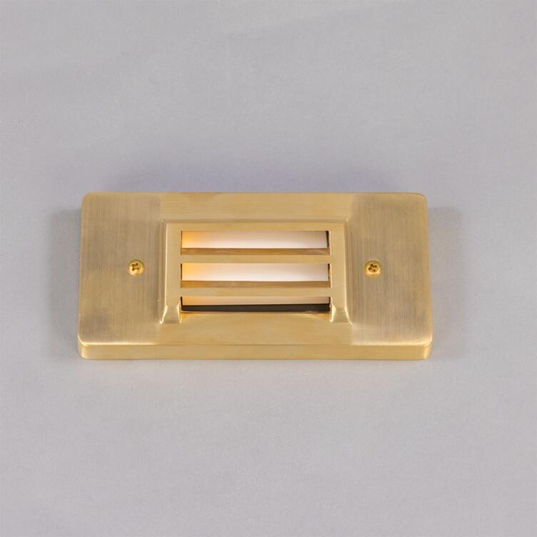 Calvi Small Brass Grille Light, Raw Brass