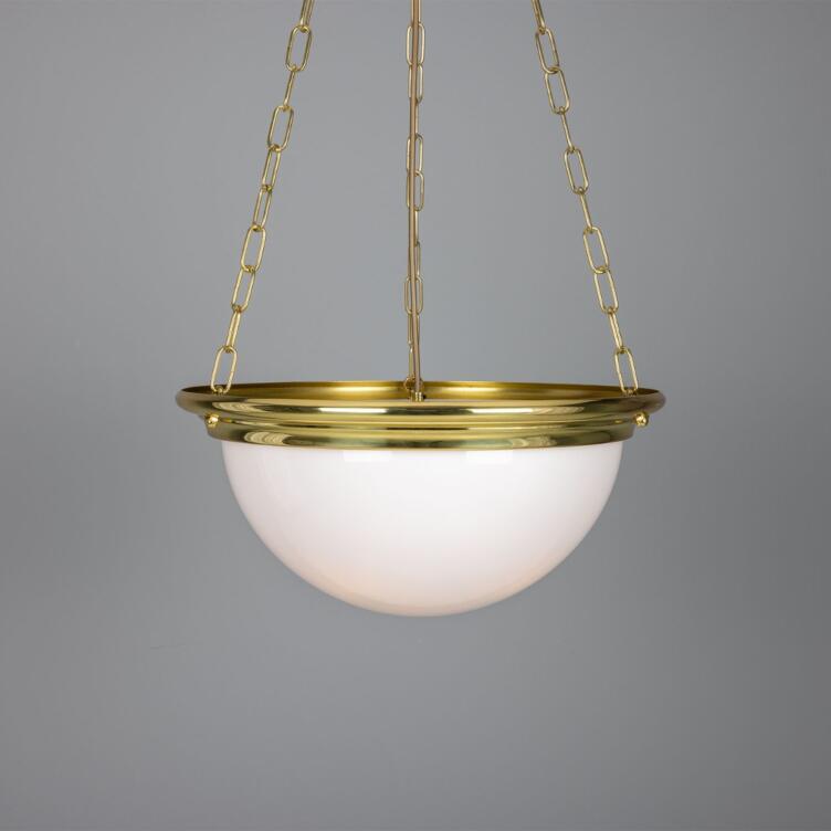 Leighlan Acrylic Dome Pendant Light 40cm, Polished Brass