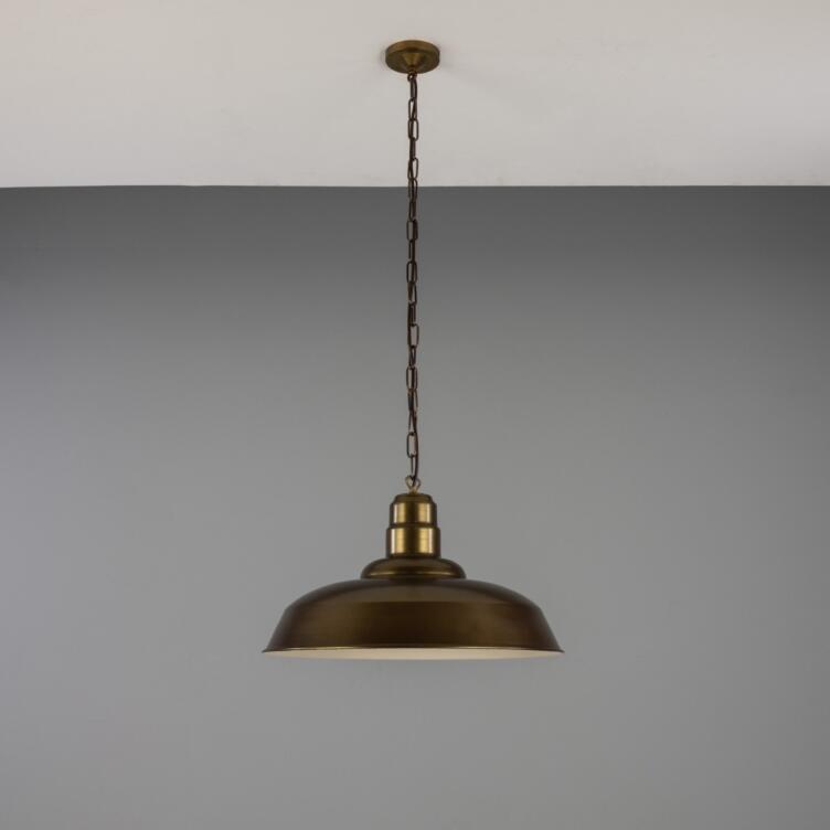 Wyse Industrial Factory Pendant Light 50cm, Powder Coated Matte Black