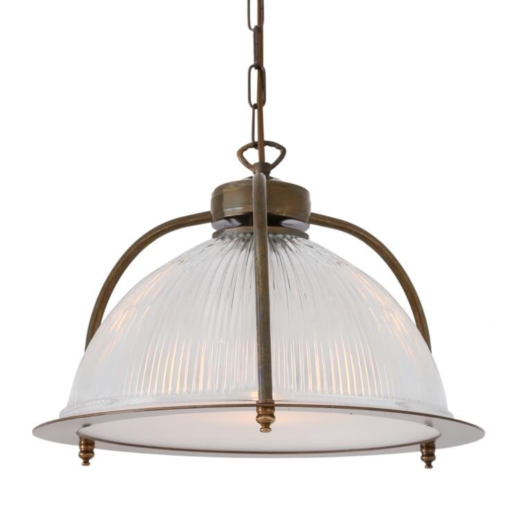 Bousta Prismatic Pendant Light with Diffuser 35cm, Antique Brass